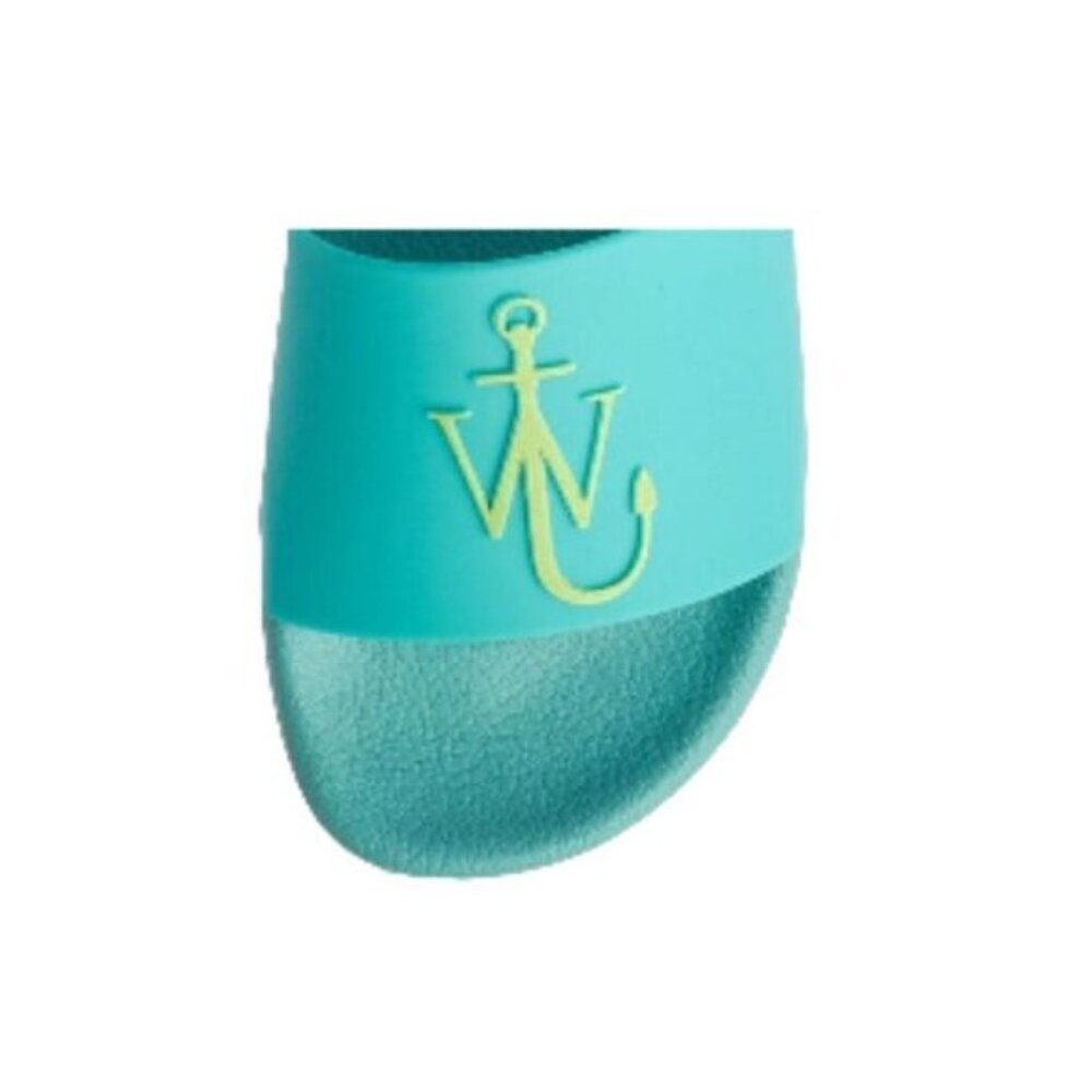 JW Anderson Men's Logo Pool Slide Sandals Luxury Brand Blue 43 NWT